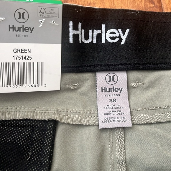 Hurley Olive Green Jet Set Tech men Pant Size 38x29 - Picture 5 of 10